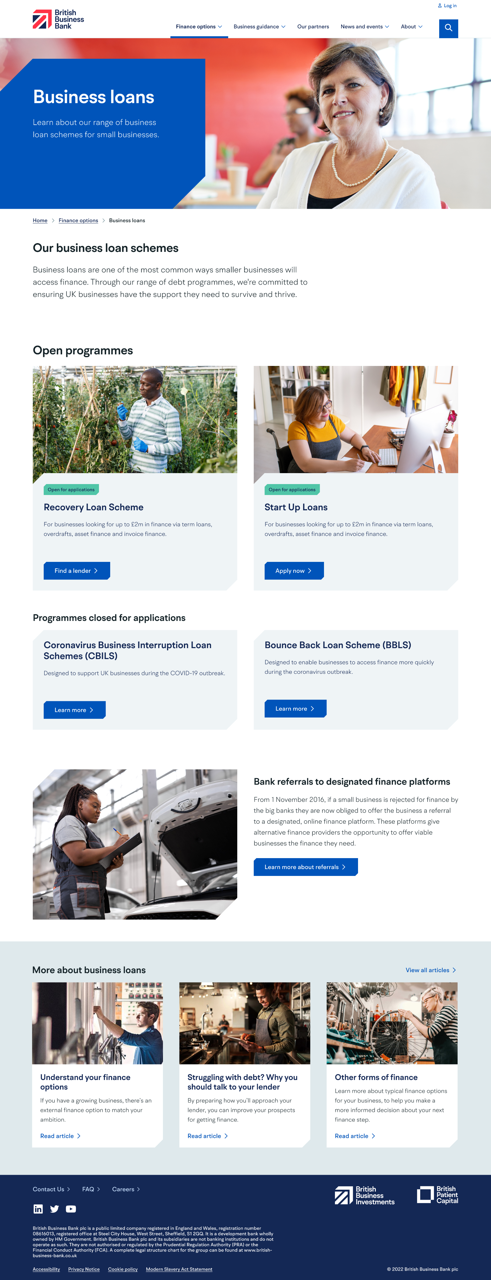 Landing page example
